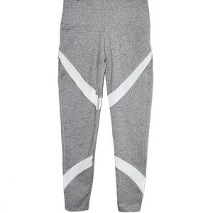 Aerie High Waisted Leggings Heather Gray with White Mesh Panels - Small